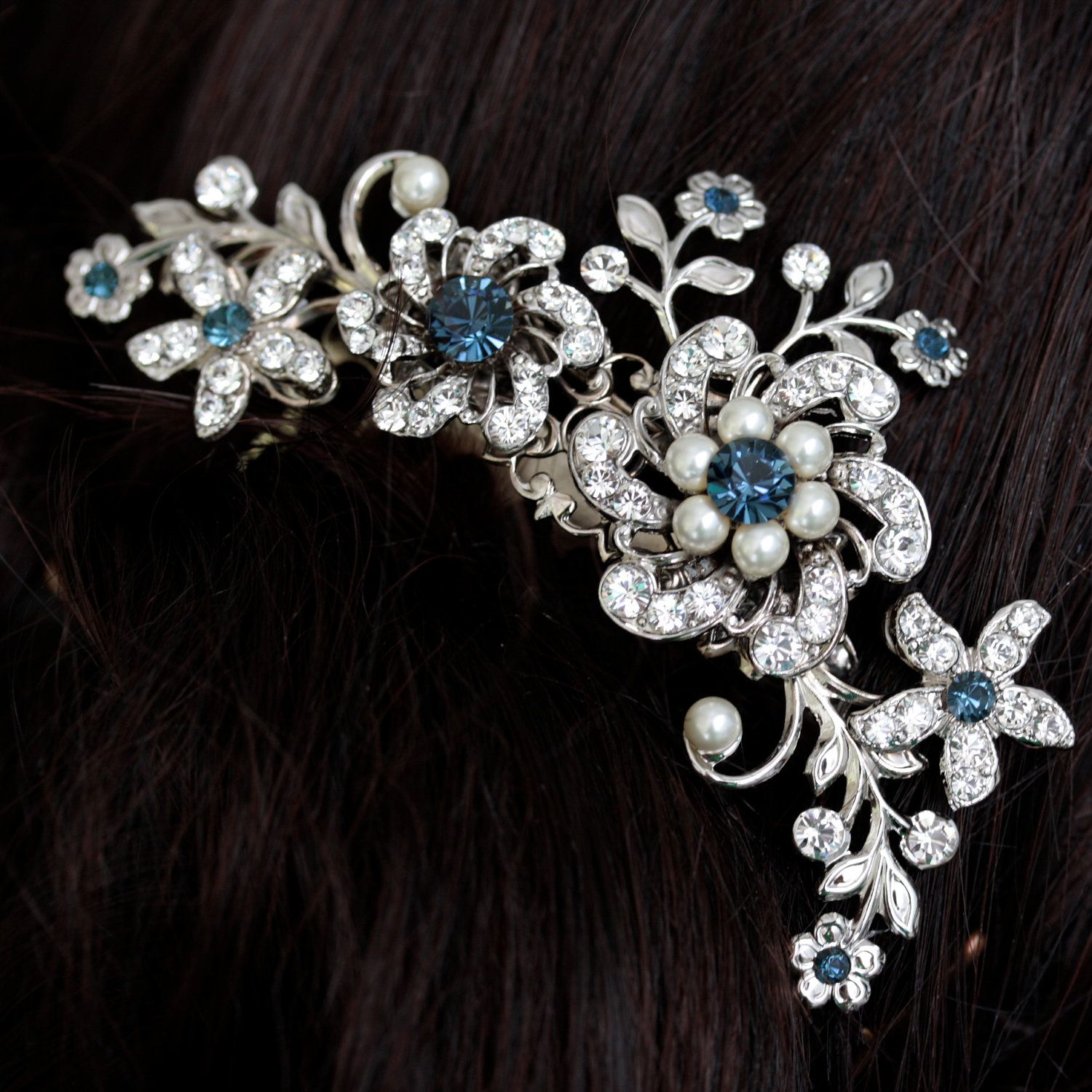 Wedding Hair Comb Blue Wedding Hair Accessories Something Wedding Hair Comb Blue Wedding Hair Accessories Something