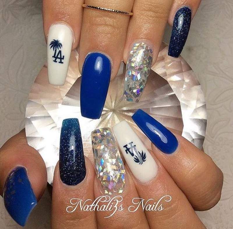30 Football Nail Art Designs That Exclaims The Super Bowl Fever Within You Hike N Dip Football Nails Football Nail Art Dodger Nails 30 Football Nail Art Designs That Exclaims The Super Bowl Fever Within You Hike N Dip Football Nails Football Nail Art Dodger Nails