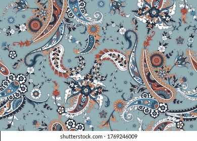Vektor Stok Seamless Trendy Background Paisley Indian Style (Tanpa Royalti) 1769246009 Styled Stock Images, Free Stock Photos, Paisley, Prettiest Bouquet, Indian Fashion, Seamless Patterns, Royalty Free, Indian Style, Trendy