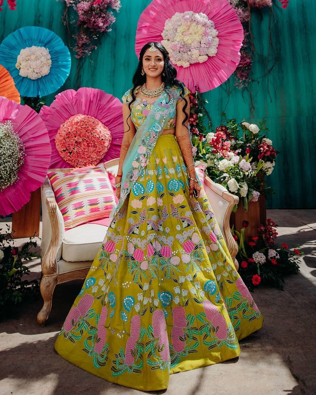 multicolor lehenga designs