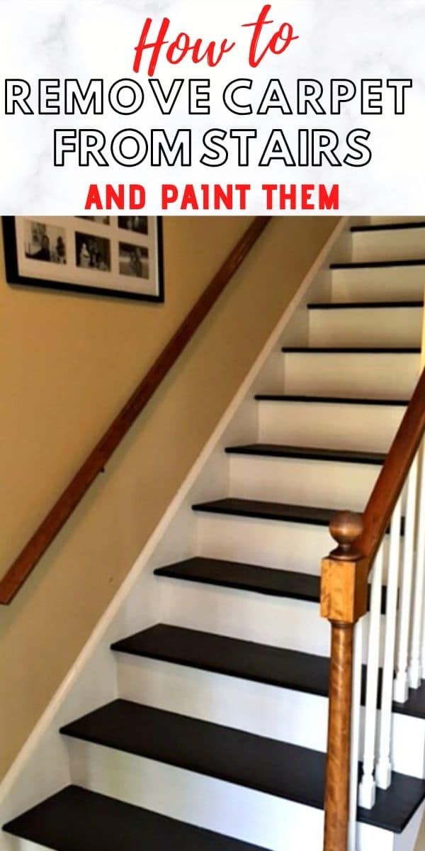 Transform your staircase with this cheap DIY tutorial showing how to remove carpet from stairs and paint them. #paintstairs #diy #ideas Staircase Remodel Diy, Staircase Decor, Staircase Design, Staircase Ideas, Stairwell, Staircase Painting, Hallway, Stairway Wall, Open Staircase