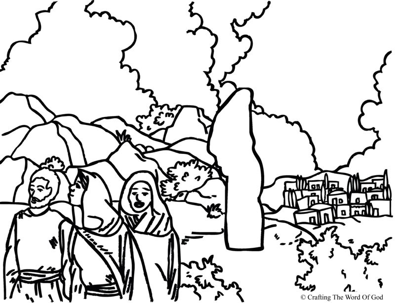 Lots Wife Coloring Page Bible Crafts Bible For Kids