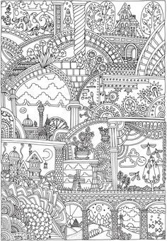 Dover Publications Creative Haven Insanely Intricate Entangled Landscapes Coloring Book