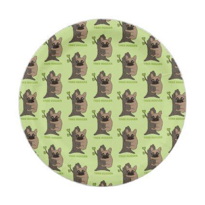 Black mask fawn Frenchie is a cute tree hugger Paper Plate ... Black mask fawn Frenchie is a cute tree hugger Paper Plate ...