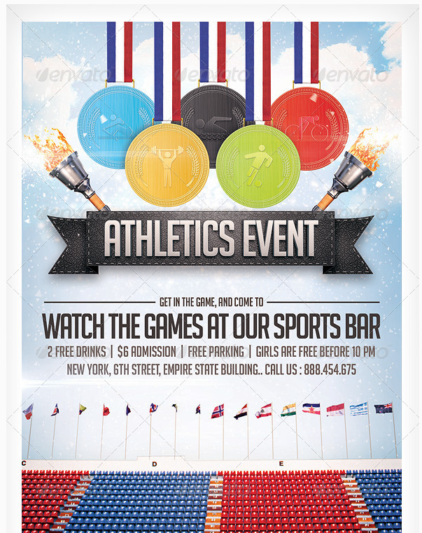 athletics sports flyer party