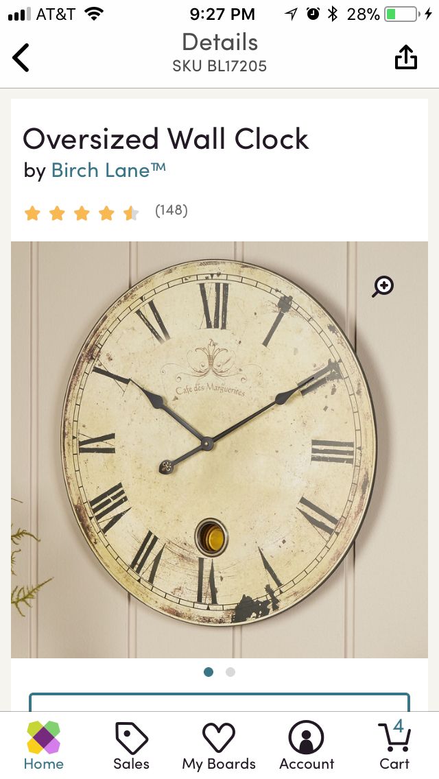 Pin By Susan Dernbach George On Living Room Oversized Wall Clock Wall Clock Clock