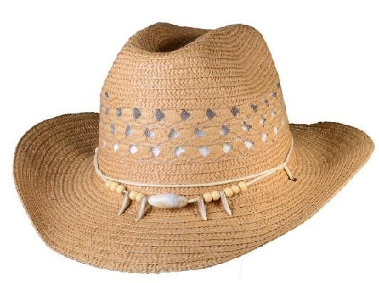CTM Girls Straw Braided Trim Cowgirl Western Hat