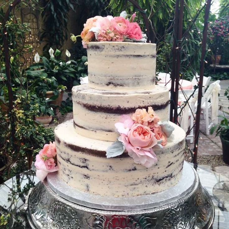 Naked Buttercream Wedding Cake Rustic Naked Buttercream Wedding Cake Rustic
