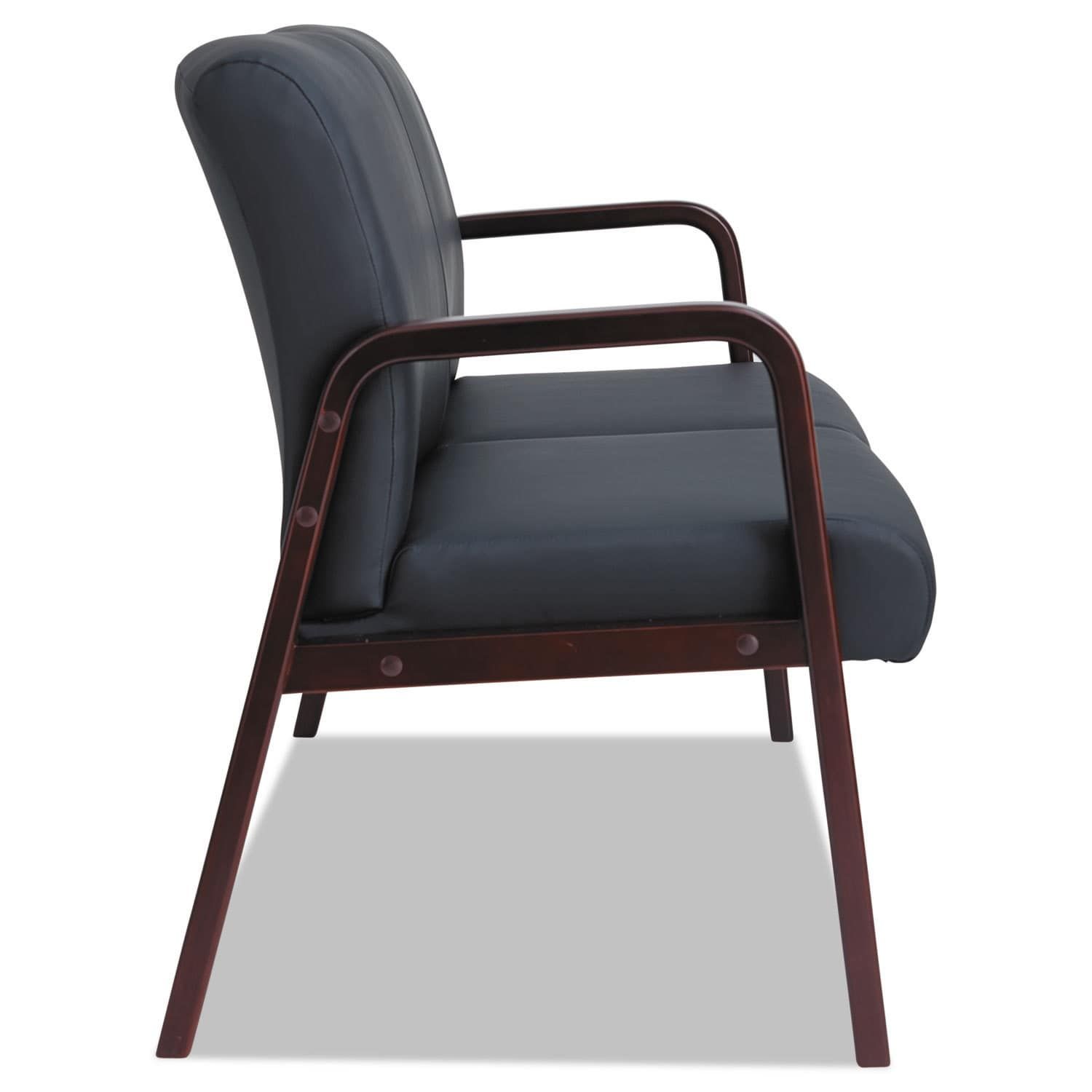 alera reception lounge series wood loveseat 44 7 8 x 26 x 33 1 4