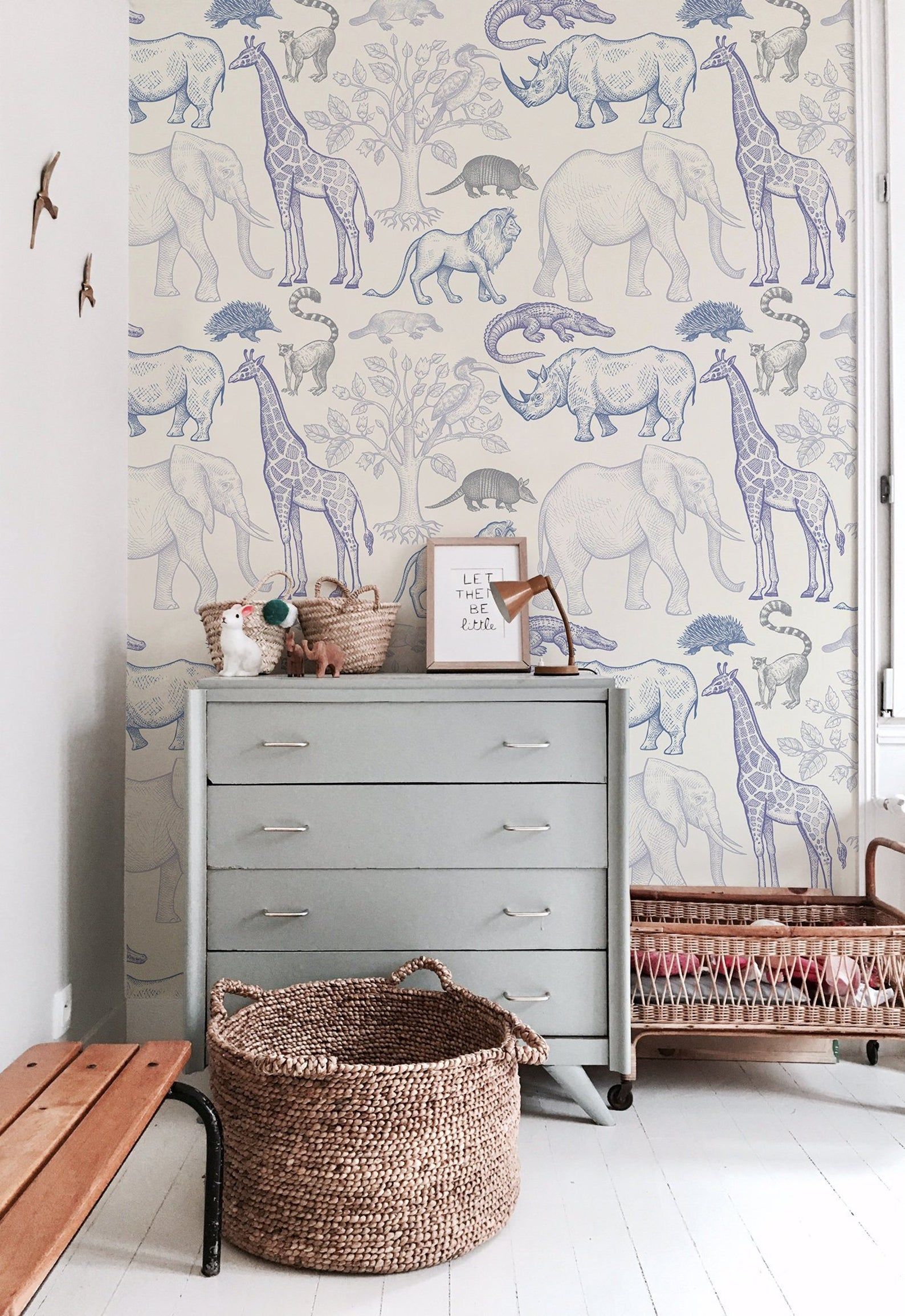 Jungle Animals Wallpaper Mural Removable Peel Stick Etsy Jungle Mural Jungle Wallpaper Nursery Wallpaper