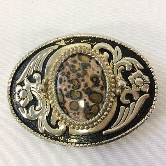 NEW GENUINE BLUE LAPIS LAZURI STONE BELT BUCKLE GOLD//BLACK METAL,WESTERN GOTH