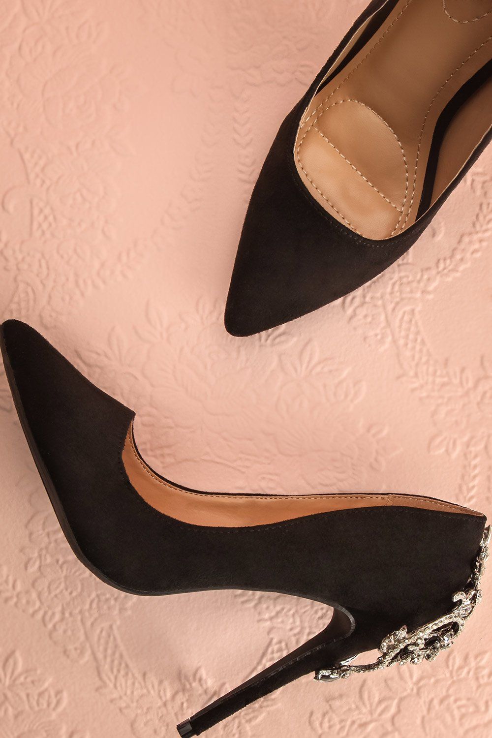 Zurri Nuit Classic Stilettos Meet Glamorous Ornamentation With These Fabulous Heels Featuring A Pointed Toe Faux Suede And High Stiletto Heel These Heels