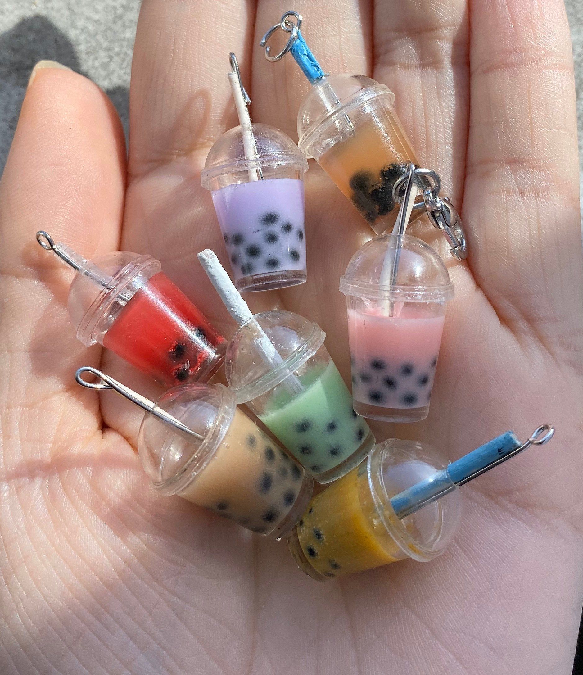 Miniature boba/bubble /milk tea charm . -Keychain Miniature boba/bubble /milk tea charm . -Keychain
