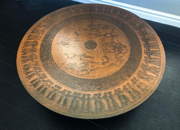 Stamped Copper Egyptian Revival Coffee Table By Vad - Egyptian Copper Coffee Table Stamped Copper Egyptian Revival Coffee Table By Vad - Egyptian Copper Coffee Table