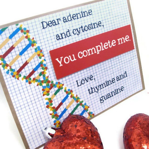 Science Valentines Day Card Funny Valentine DNA Biology Geeky Love