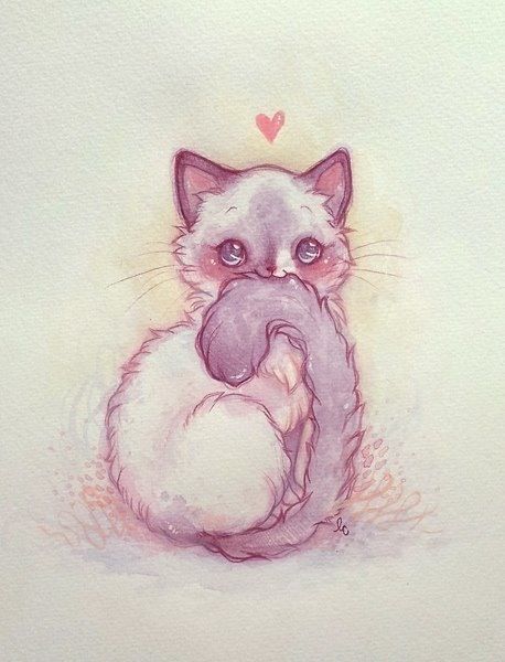Pin By Diana Thompson On 3 Art Manga Cute Cat Illustration