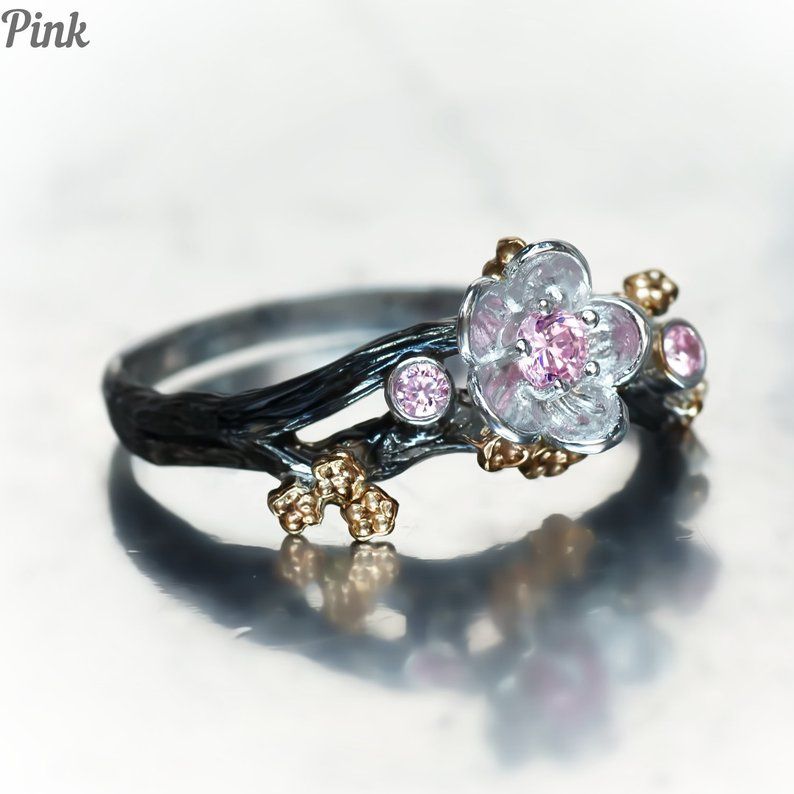 Fine Jewelry Ring Trendy rings silver gold Cherry Quartz Ring Contemporary Pink Ring Sterling Silver Statement Ring