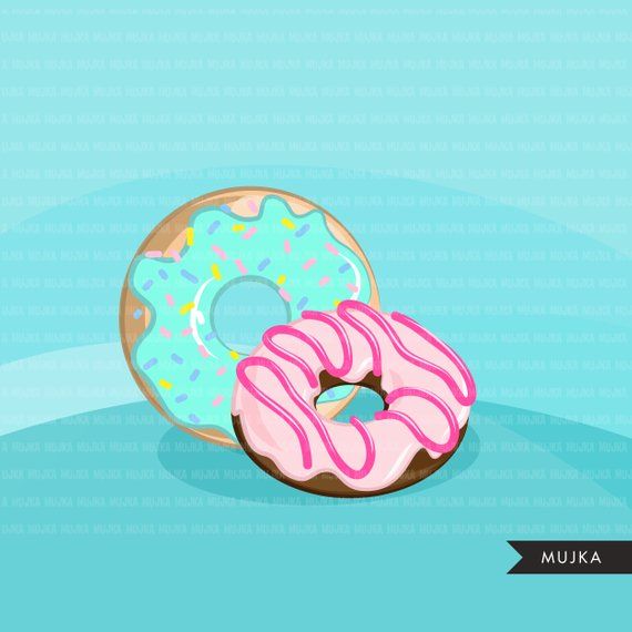 Donut Clipart. Cute kawaii donuts, glazed , colorful ... (570 x 570 Pixel)