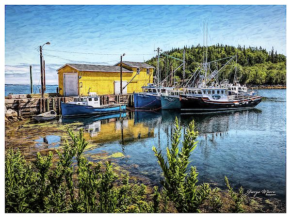 Fishing Trawlers at Dock In North West Cove, Nova Scotia, Seldon Miller Fisheries fleet of ocean go