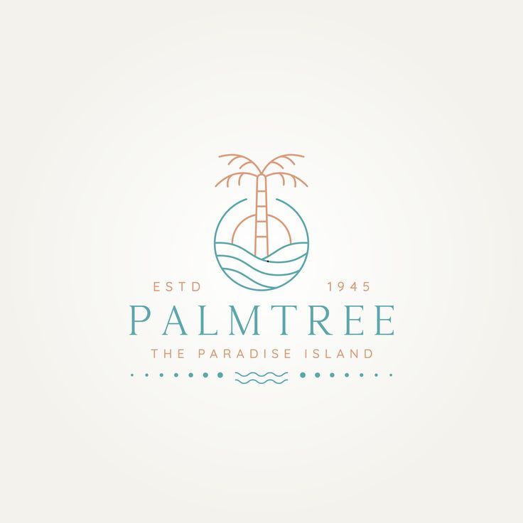 palm tree the paradise island logo