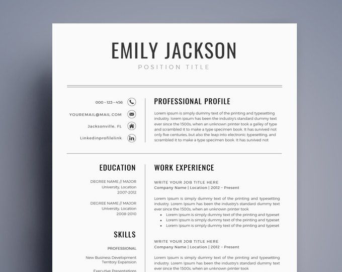 creative professional resume template for ms word modern resume etcy modern resume