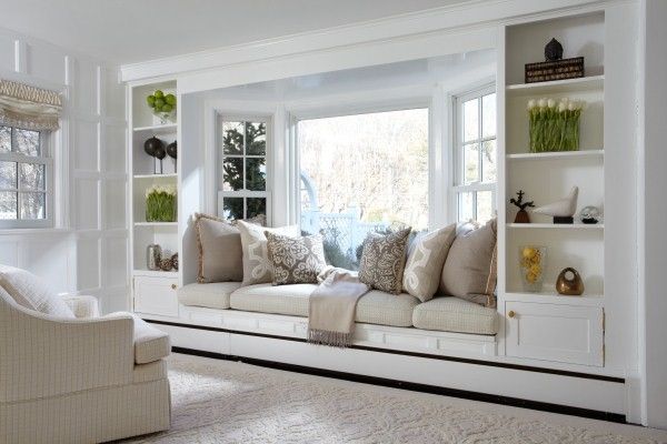 Bay Window Decorating Ideas Seat Built In Shelves Bay Window Decorating Ideas Seat Built In Shelves Decorative Pillows