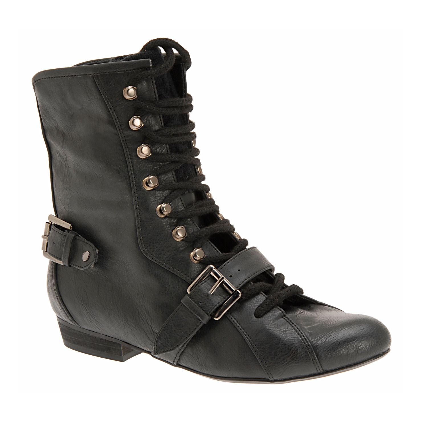 aldo black lace up boots