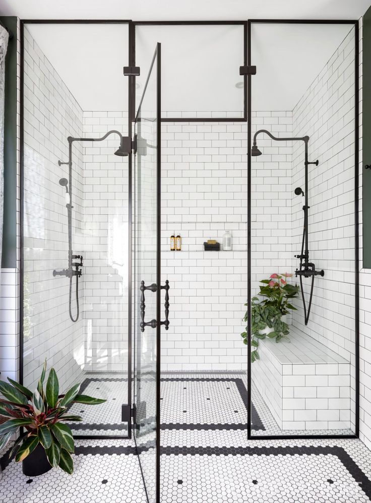 #Tale #victorians First, to help the old house welcome modern life—without changing its footprint—she converted a bedroom into a master bath, installing a custom walk-in shower and a double vanity crafted from an antique cabinet. #bathroomvanitydecor