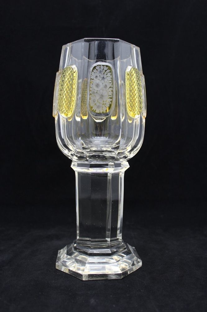 Vintahe Bohemian Crystal Gl Cut And Faceted Presentation Vintahe Bohemian Crystal Gl Cut And Faceted Presentation Goblet