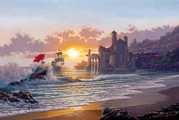 Thomas Kinkade Disneyland 50th Anniversary Castle Painting PROMO Art Postcard