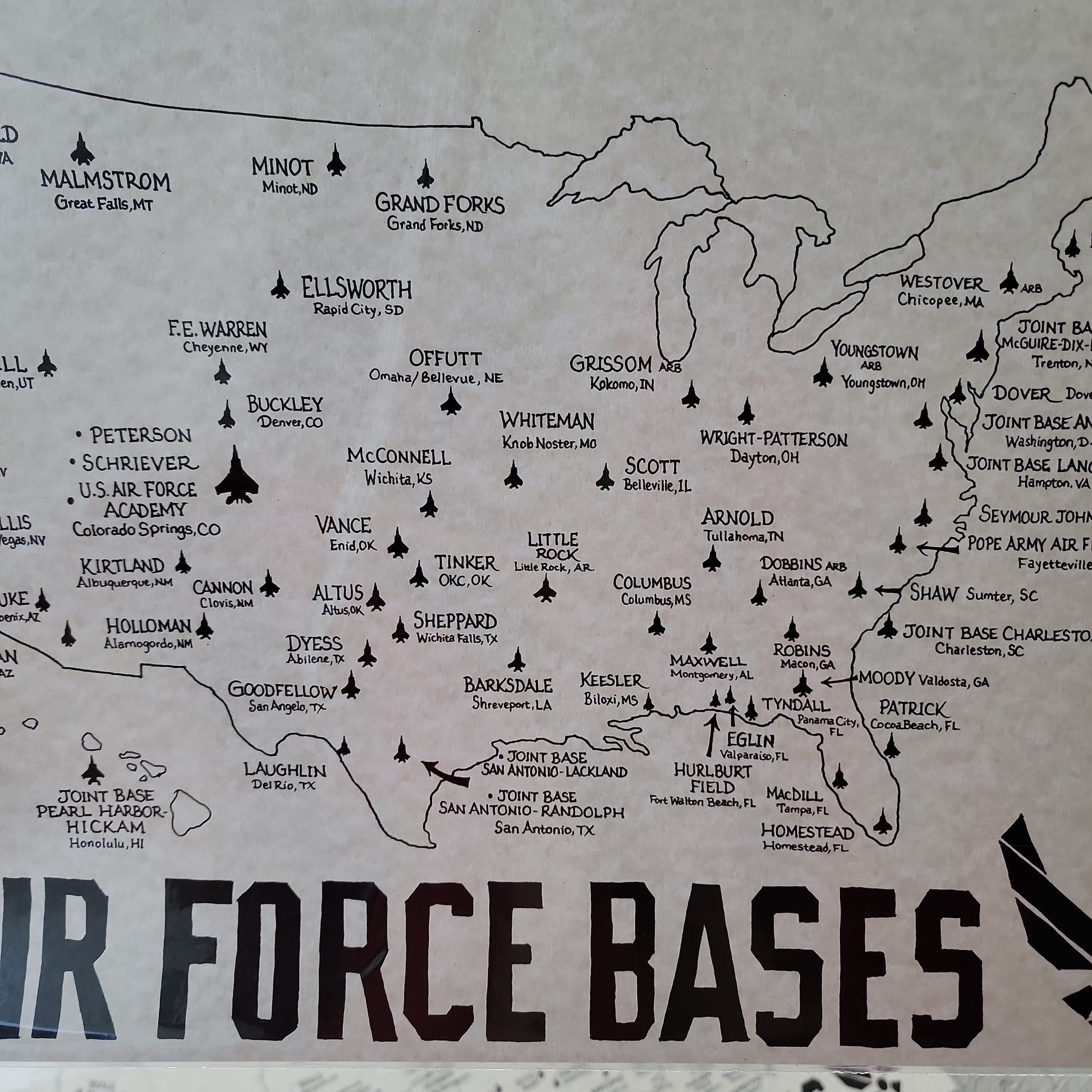 US Air Force Bases Map Us air - D74d1eccf357792c9f05132fdf189fd5