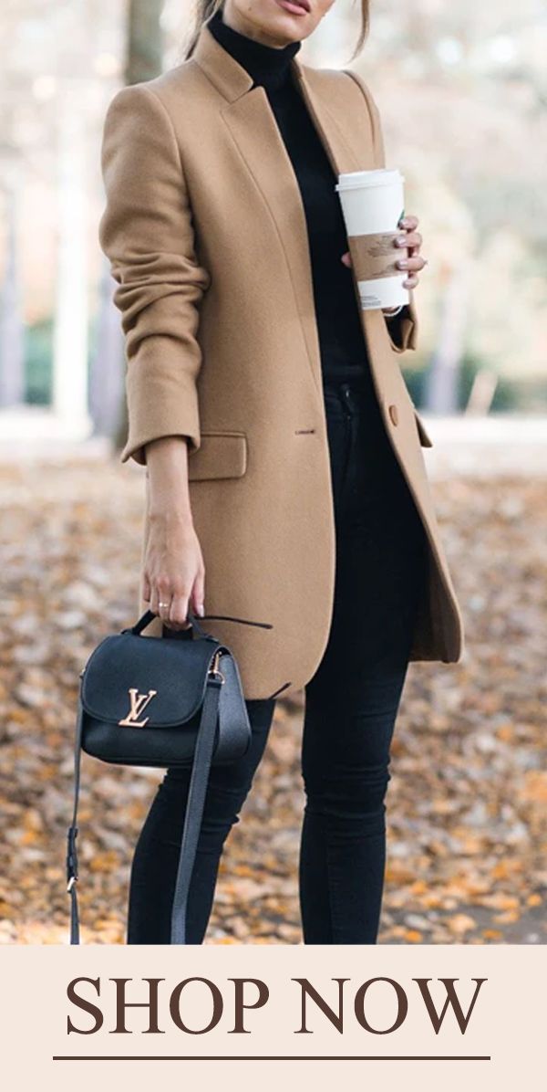 $42.95 USD】Solid Color Stand Up Collar Pocket Coat #Coats Steve Madden Damen Plus Size Long Outerwear Jacket