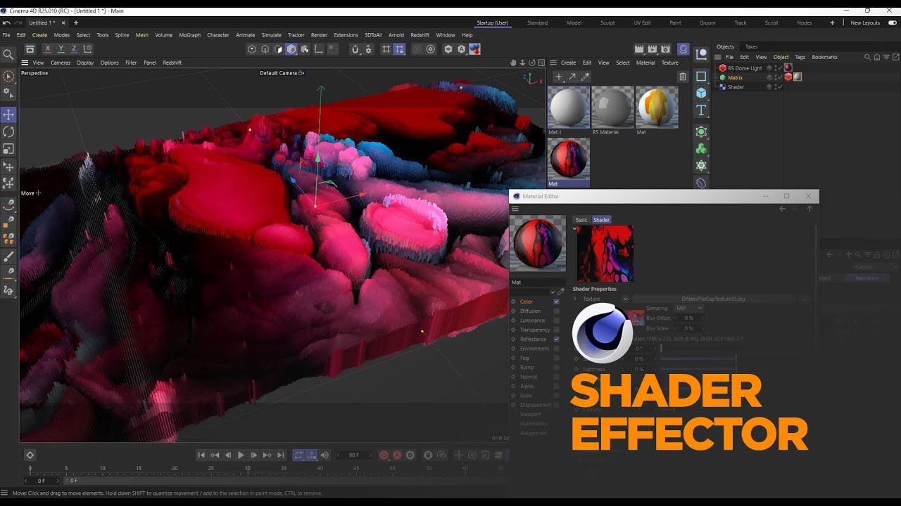 Cinema 4d Shader Effector - C4D Mograph