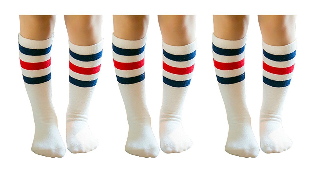 Toddler /& Child 3,4 Pairs Knee High Tube Socks for Boys Girls Baby