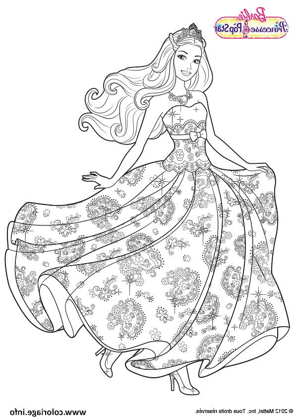 coloriage barbie princesse la pop star dessin en 2020 on jeux de coloriage de barbie gratuit id=87524