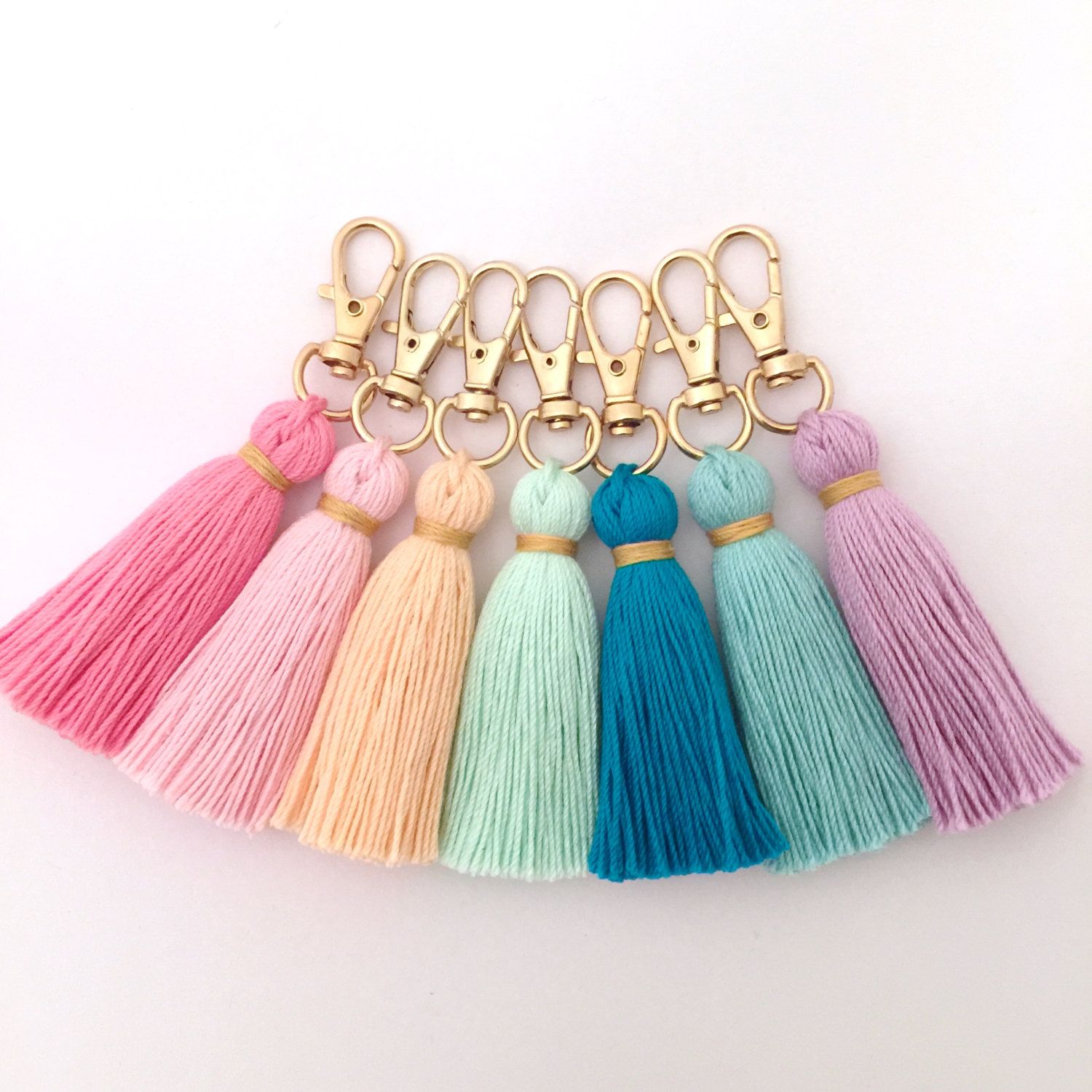 Mini Tassel Multi-Color Tiny Handmade Craft Tassels Soft Keychain