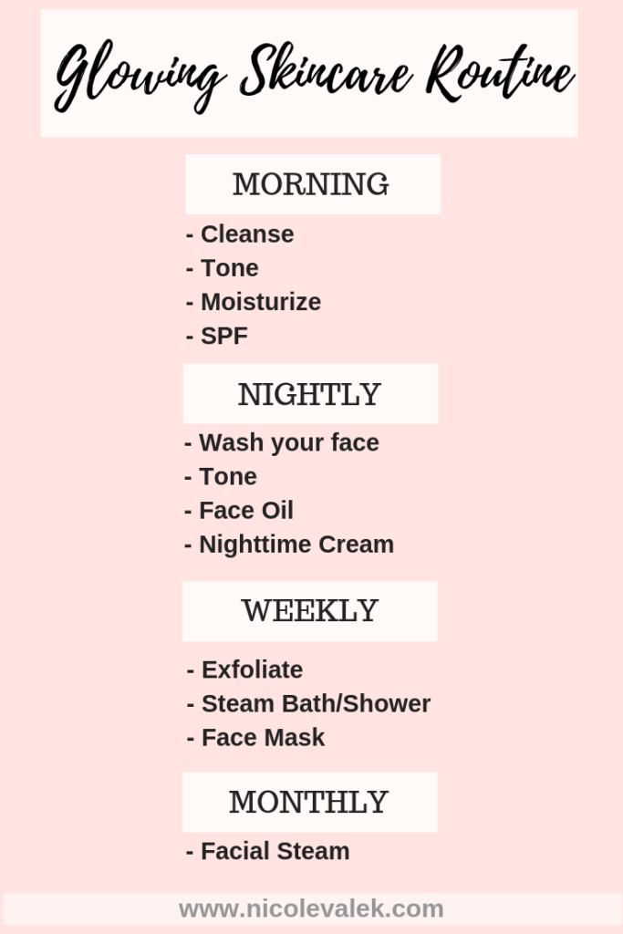 Beauty 101: Glowing Skincare Routine - NICOLEVALEK.COM Skin Tips, Skin Care Advices, Skin Care Tips, Skin Secrets, Skin Care Routine For 20s, Skin Routine, Morning Skincare Routine, Glowing Skincare, Simple Skincare