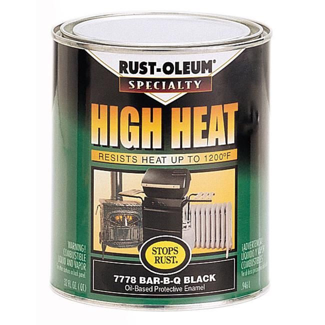 Rustoleum 1 Quart Black High Heat Bar-B-Que Oil-Based Protective Enamel Black Oil Based Paint For Metal