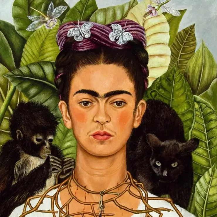 Frida Kahlo, Self Portrait With Thorn Necklace and Hummingbird, 1940 Jackson Pollack, Famous Artists Paintings, Blue Butterfly Wallpaper, Barnes Foundation, Peggy Guggenheim, Woman In Gold, Camille Claudel, Cindy Sherman, Johannes Vermeer