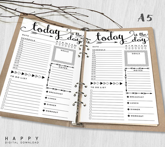 printable daily planner inserts a5 daily planner printable a5 day planner organizer