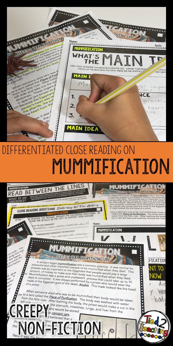 This Halloween Reading Passage on Mummification is a part of my Differentiated Close Reading Passage series. In addition to the differentiated Halloween reading passage, you will also receive an accompanying set of differentiated text dependent questions that will drive students back to the text to gain deeper understanding. Also, one week of rigorous close reading activities, suggested pacing and lesson plans, teacher notes, and more! Writing Rubric, Writing Tasks, Opinion Writing, What Is Close Reading, Halloween Reading, Close Reading Activities, Differentiated Reading, Text Dependent Questions, Social Studies Lesson