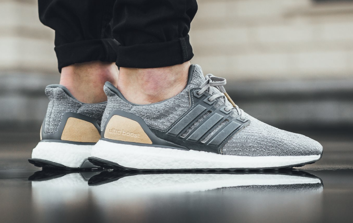 Leather & Suede Details On The Upcoming adidas Ultra Boost 3.0 Grey Tan ...