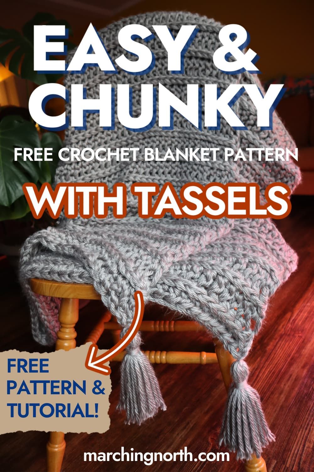 This easy and chunky crochet throw blanket works up super fast thanks to 2 strands of bulky yarn and a big crochet hook! It's beginner friendly and almost looks knit. free crochet patterns | easy crochet blanket pattern | crochet for beginners | crochet that looks like knitting | free crochet throw blanket pattern Crochet Blanket Stitch Pattern, Throw Blanket Pattern, Easy Crochet Blanket, Womens Crochet Patterns, Crochet Patterns Free Blanket, Free Crochet, Free Pattern, Joining Yarn Crochet, Big Crochet Hook