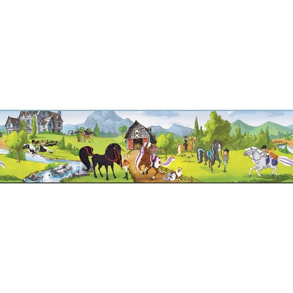 York Wallcoverings Bt2741bd Horseland Scenic Wallpaper Border Green Brown Scenic Wallpaper Wallpaper Border Wallpaper