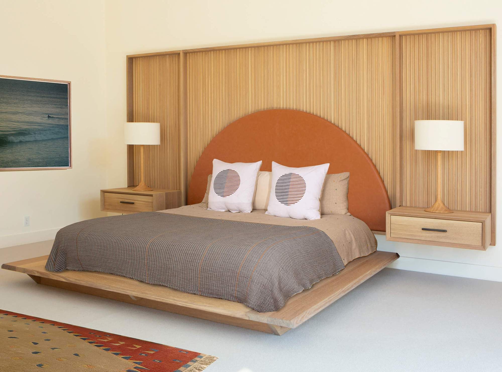 Gallery - Rubio Monocoat Floating Headboard, Large Headboard, Custom Headboard, Headboard Designs, Headboards For Beds, Floating Bed Frame, Oak Bed Frame, Modern Bed Frame, Challenges