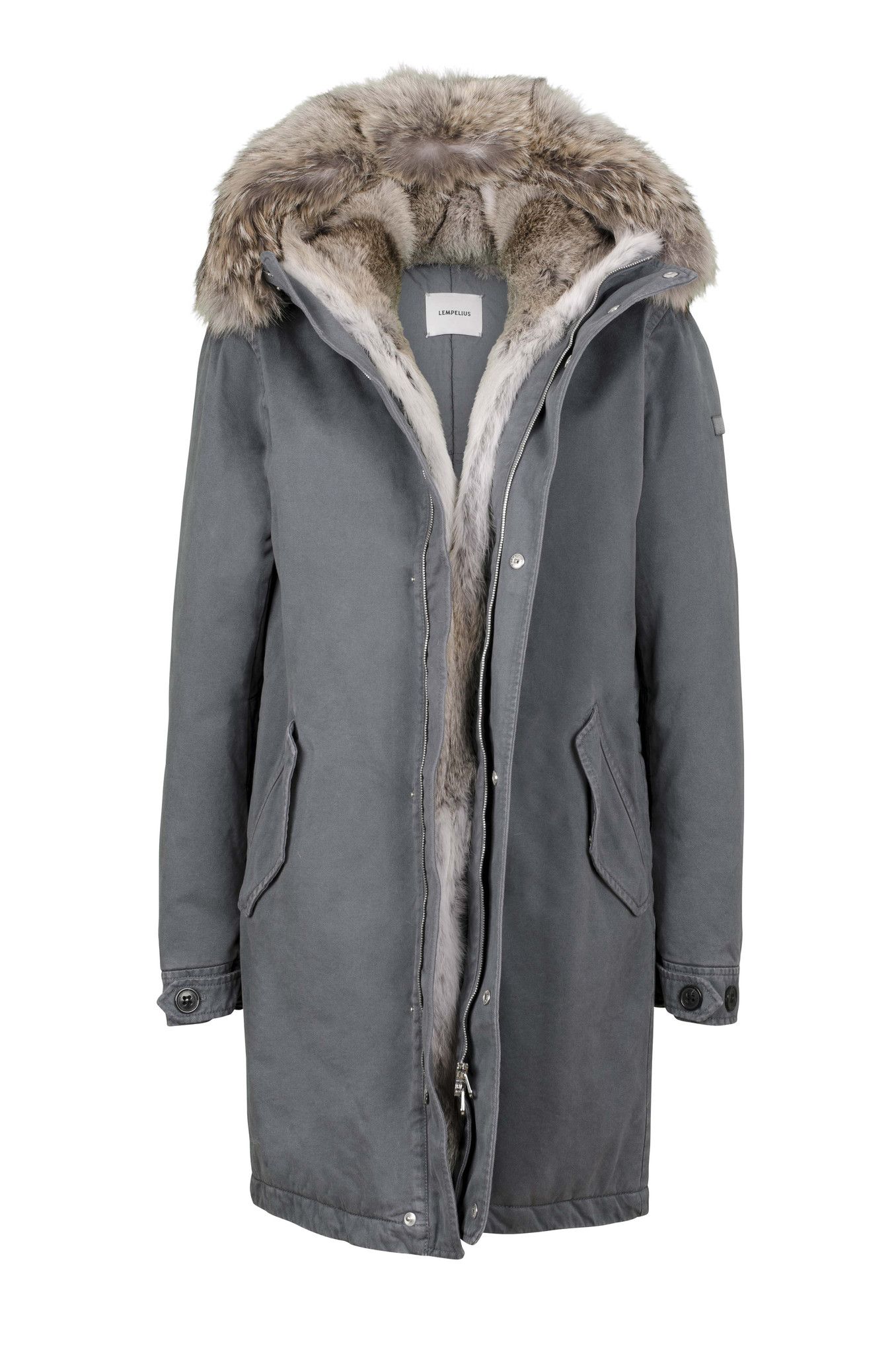 lempelius Black Down Parka with rabbit fur | Jacka lempelius Black Down Parka with rabbit fur | Jacka