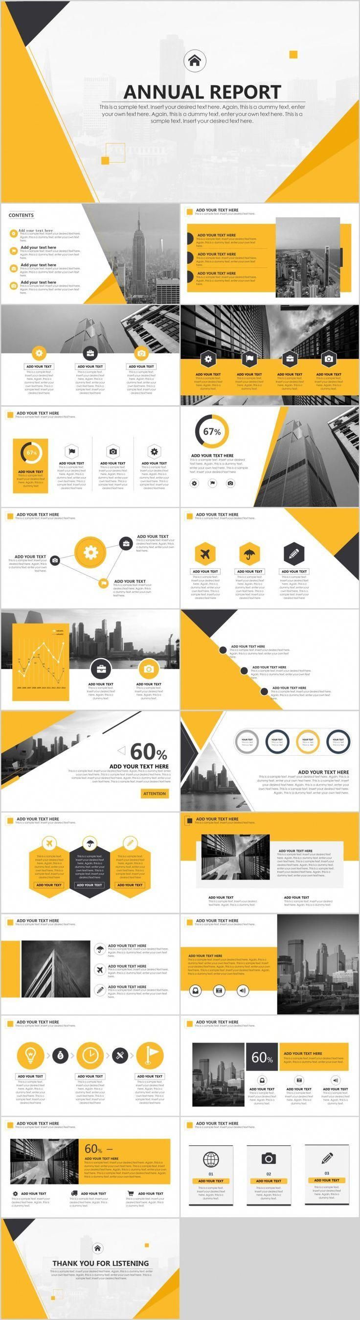 Yellow annual report PowerPoint template - #annual #culture #PowerPoint #Report #Template #yellow #annualreports