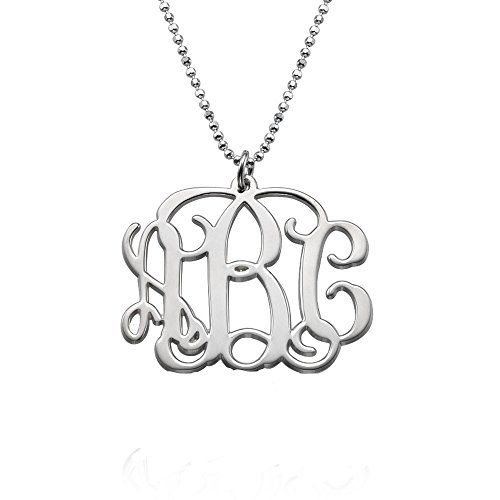 initial monogram necklace custom made with any initial more info