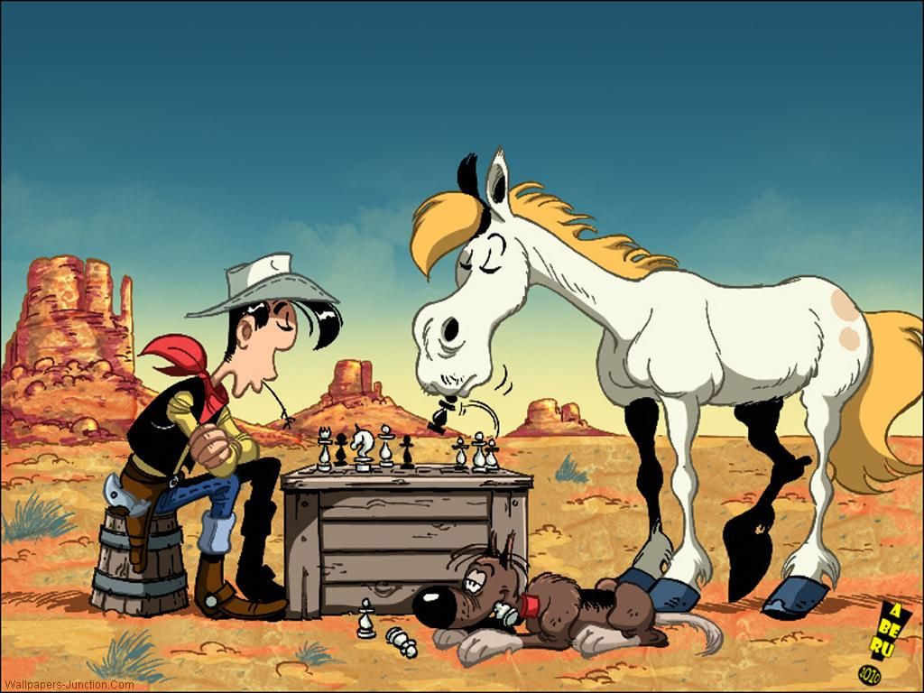 Lucky Luke and his clever horse Jolly Jumper