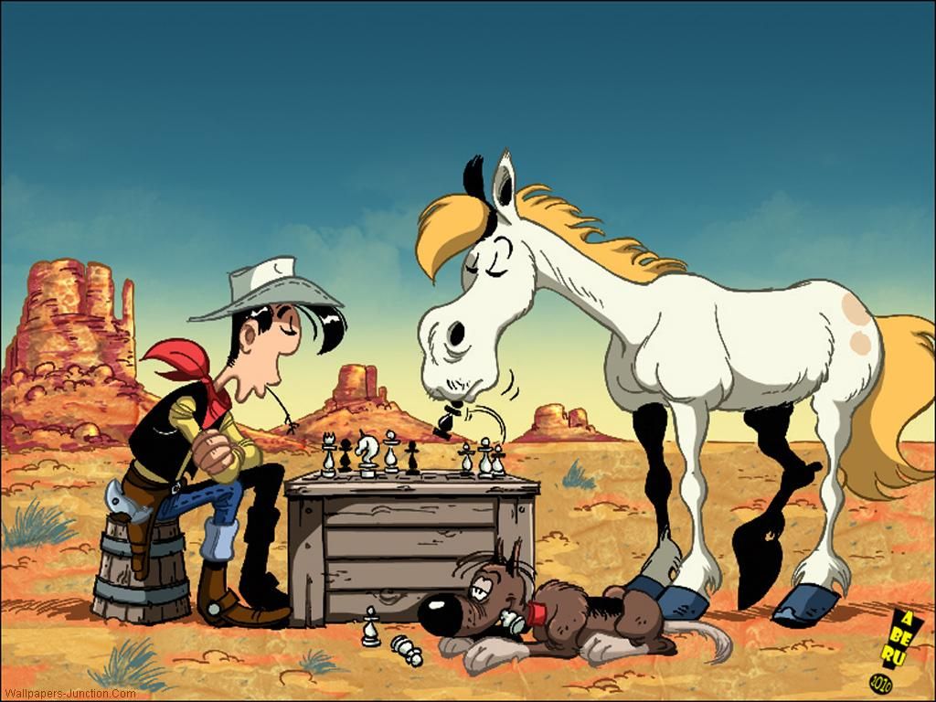 Lucky Luke and his clever horse Jolly Jumper 